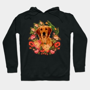 Golden Retriever Flower Bouquet Hoodie